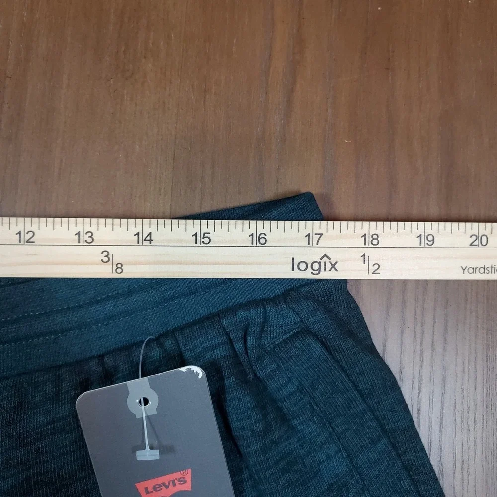 Levi's Men's‎ Heavyweight Size Large Green/Black Sweatpants Drawstring Pockets